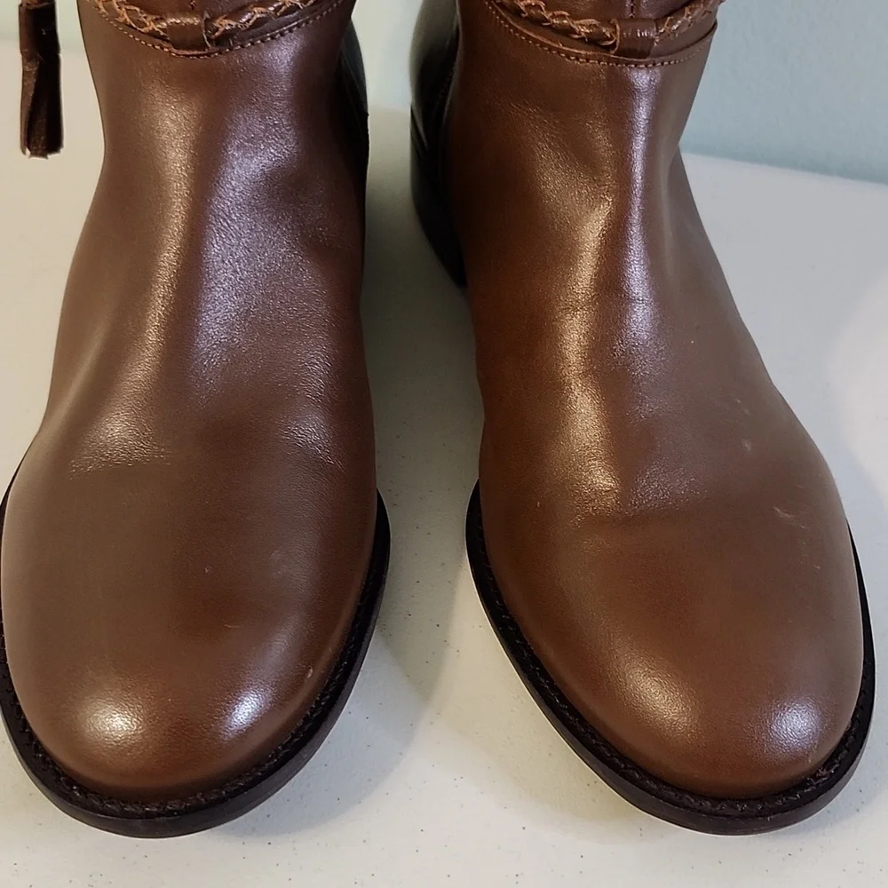 Talbots Brown Leather Wide Calf Tall Boots NEW